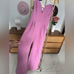 Amanda Uprichard Pink Wide Leg Jumpsuit